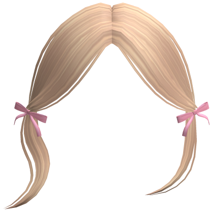 Cute Chibi Picnic Bangs In Blonde w Pink Bow Roblox item