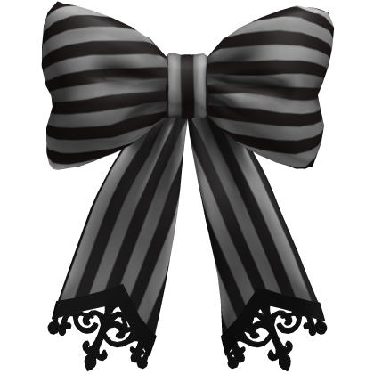 Huge Big Hair Bow Ribbon Emo Black White Roblox item