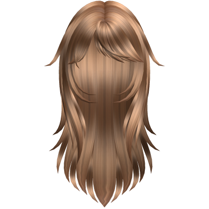  Long Cute Layered Black Anime Messy Wavy hair Roblox item