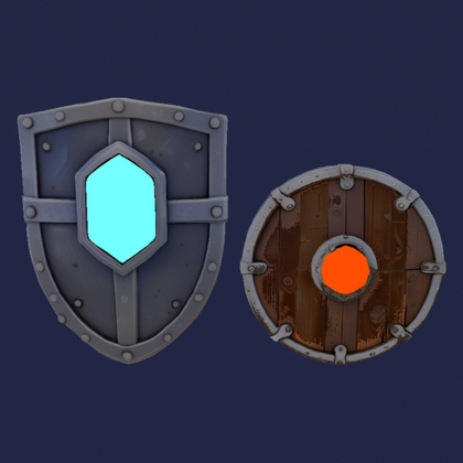 Shield Weapon Pack x40 Glowing Knight Round Kite