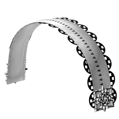 ✙ ruffled emo vkei white n black rose headband
