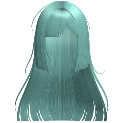 Cute Long Hime Cut Hair Side Bang (Mint Green) Roblox item