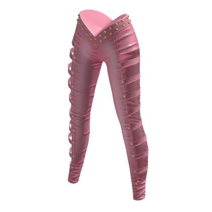 aprelle leather studded pants pink