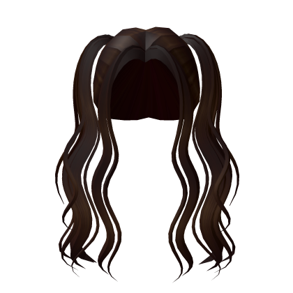 Supa Cute Curly Pigtails In Brown Roblox item