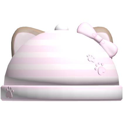♡︎ : Cute Pink Hat w Brown Kitty Ears