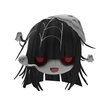 Ghost long hair scared face