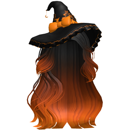 Halloween Side Swept Witch Hair (Black & Orange)