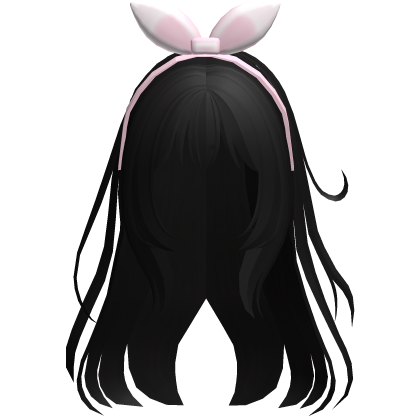 black wispy loose angelic hair w bow
