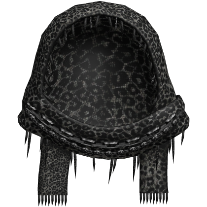 1.0 snow leopard punk vkei hood headscarf wrap Roblox item