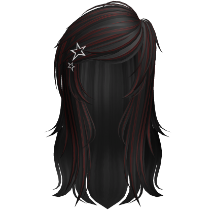 Cute Scene Emo Hair (Red Black) Roblox item