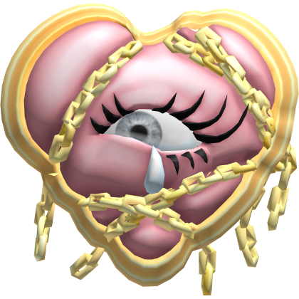 rococo teary eyes coquette chained heart face mask