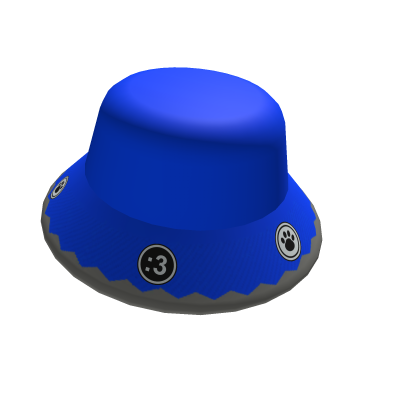 Blue Bucket Hat W/ Kitty Stickers