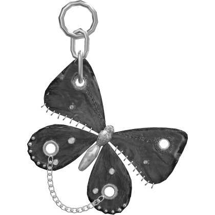 Gothic Pierced Butterfly Keychain Black Roblox item