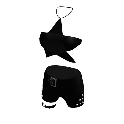 Y2K Star Crop Top Outfit Black thumbnail