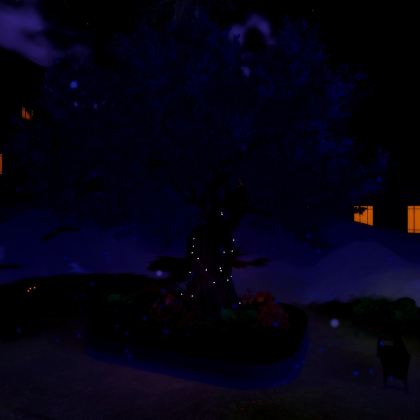 Large Blue Sakura Tree - Cherry Blossom Petal FX preview 1