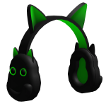 Black Cat Headphones - Green