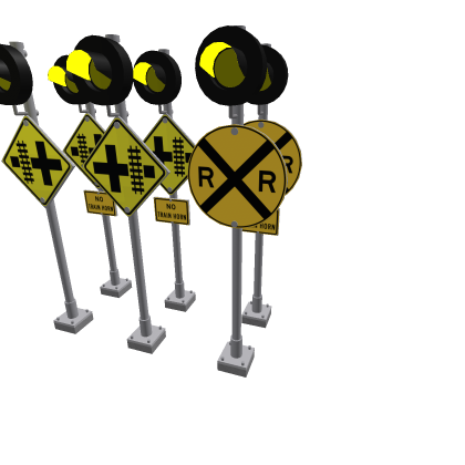 Railroad Crossing Signs With Warning Lights (PACK)