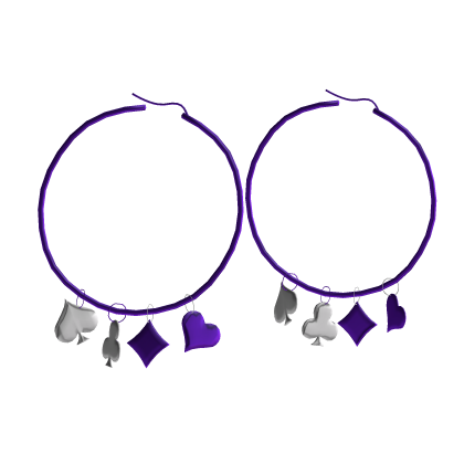 purple card suit hoop earrings Roblox item
