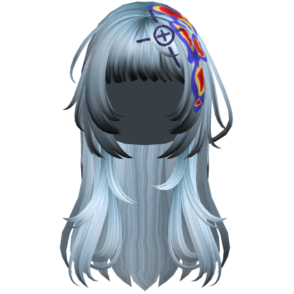 Ice Blue Heatwave Crosshair Punk Flowy Girl Hair