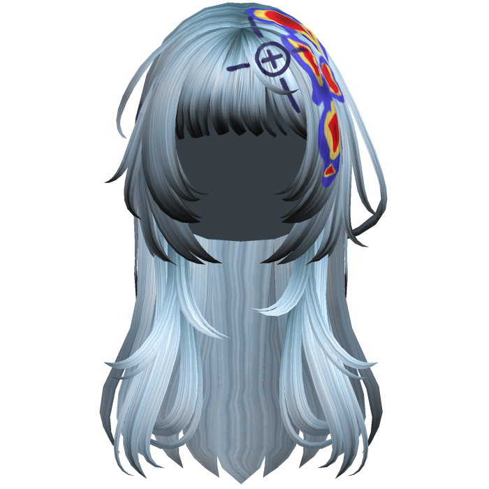 Ice Blue Heatwave Crosshair Punk Flowy Girl Hair