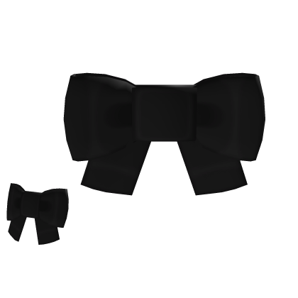 ♡ ꒱ back & front cute hair bows black Roblox item