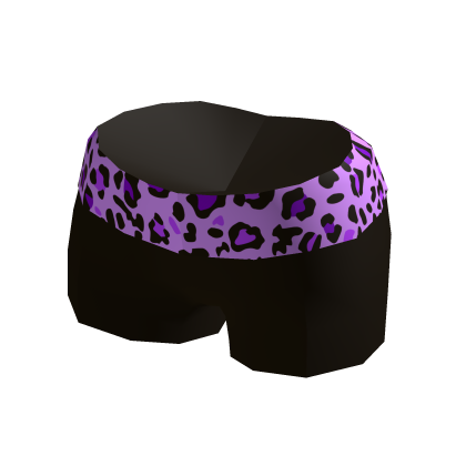 purple leopard print fold over shorts thumbnail