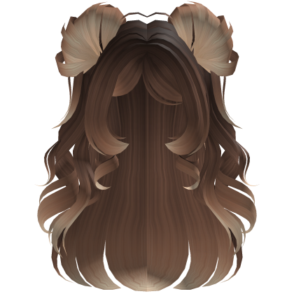 fluffy hair curls emo Y2K cute (Blonde-brown) Roblox item