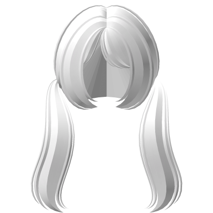 : low straight sweet pigtails in white ♡︎
