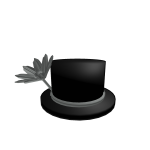 Black and Grey Flower Top Hat