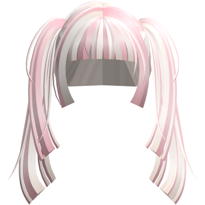 cutesy bright light blonde and pink pigtails hime 
