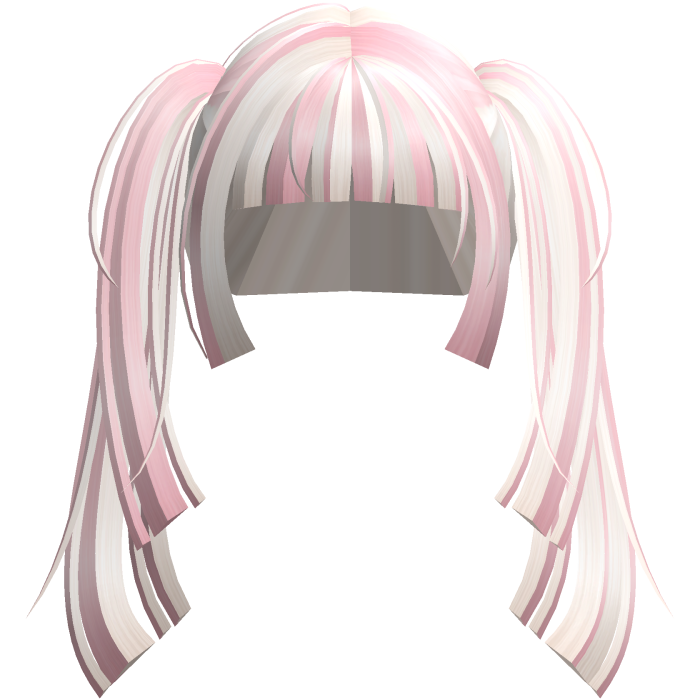 cutesy bright light blonde and pink pigtails hime 