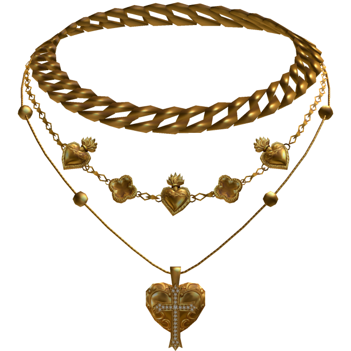 Chunky Clover Cuban Jesus Cross Layered Set