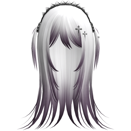 Vampire Goth Wispy Long Hair White Purple Roblox item