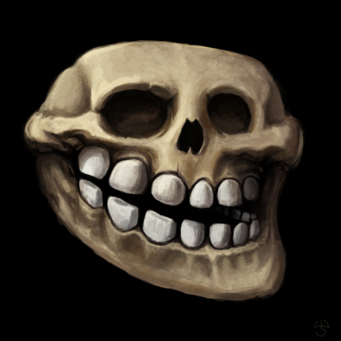 Skeleton Troll Face Roblox decal