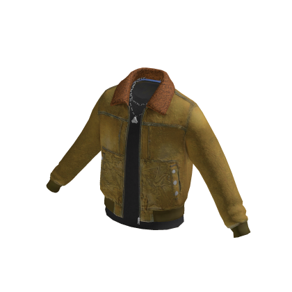 Fleece Collar Denim Jacket (Yellow)