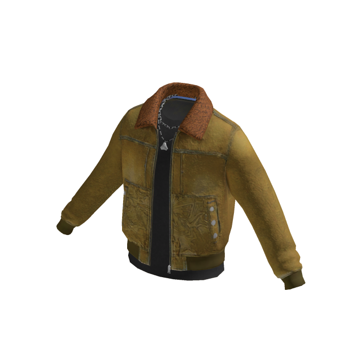 Fleece Collar Denim Jacket (Yellow)