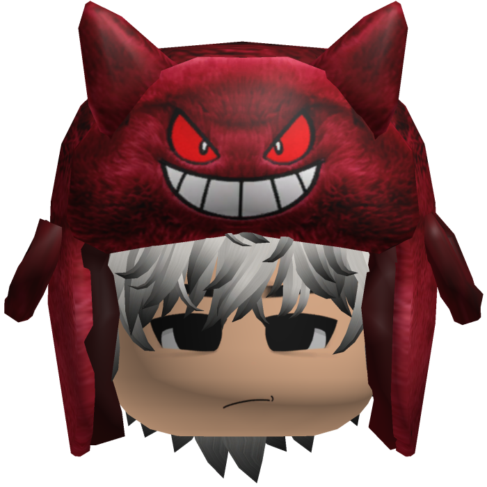 Red Monster Ushanka w/ Emo Boy Face y2k Hair