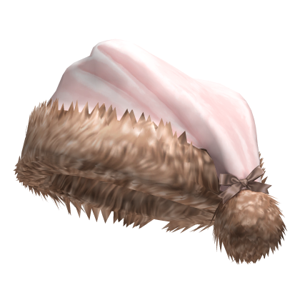 Christmas Fawn Santa Hat w/ Bow (Baby Pink)