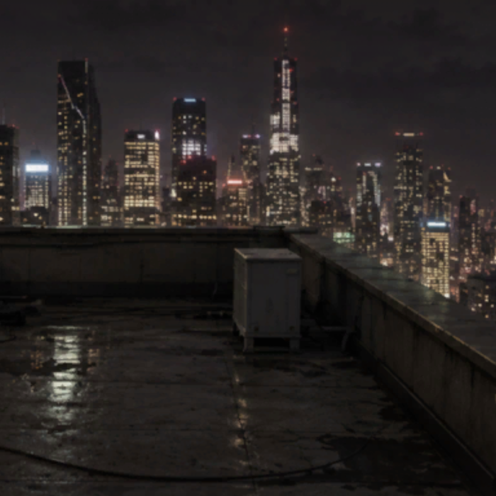 Dark City Rooftop Moon Night Emo Black Background