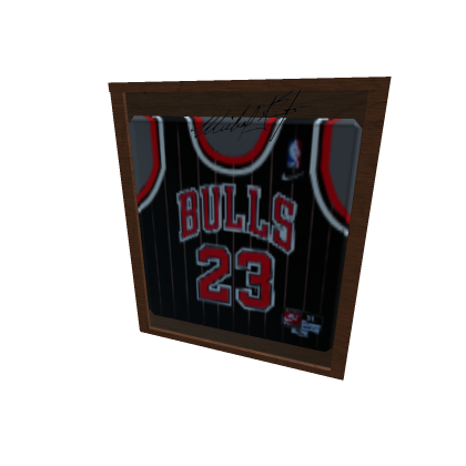 MJ jersey in case w signature