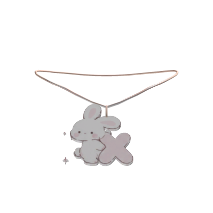cute x pink bunny initial necklace 3.0