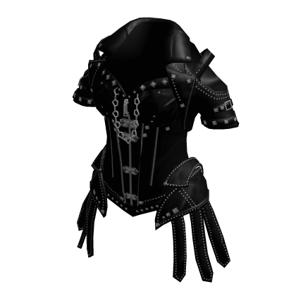 Y2K Goth Corset Top w/ Studded Jacket (Black)