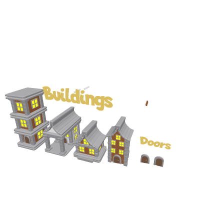 Low poly buildings