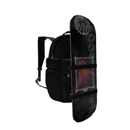 Black Backpack with Skateboard - Jellies Roblox item