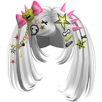 ♡ Scene Spiky Moe Pigtails (White)