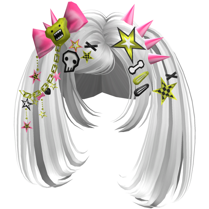 ♡ Scene Spiky Moe Pigtails (White)