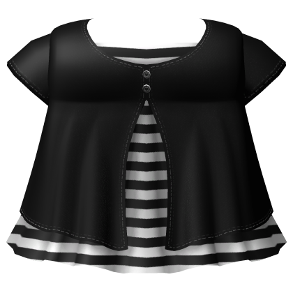 gothic black top & white striped dress 3.0