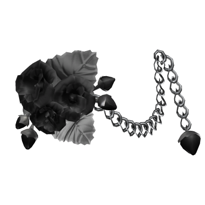3.0 Black Silver Emo Goth Rose Flower Waist Chain