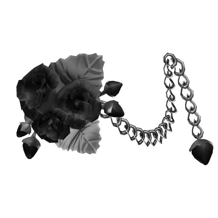 3.0 Black Silver Emo Goth Rose Flower Waist Chain