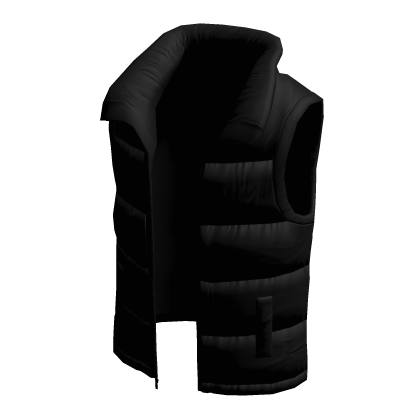 Streetwear Puffer Vest Top - Black thumbnail